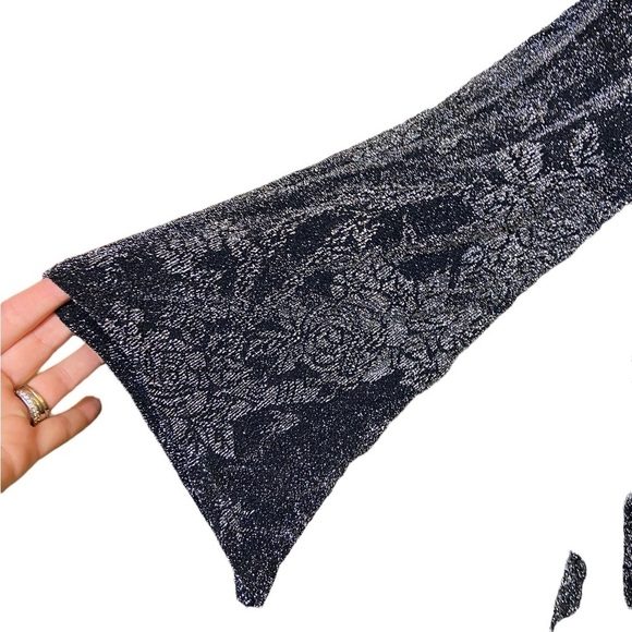 Brittany Black Grey Black Sparkle Stretch Tunic With Bell Sleeves - Picture 5 of 11